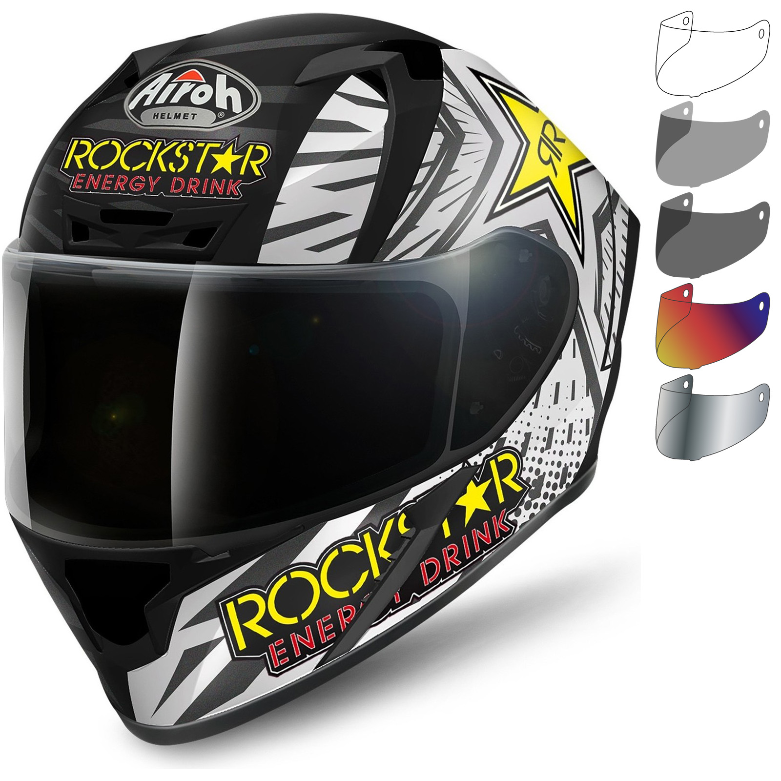 Airoh Valor Rockstar Motorcycle Helmet & Visor Full Face Helmets
