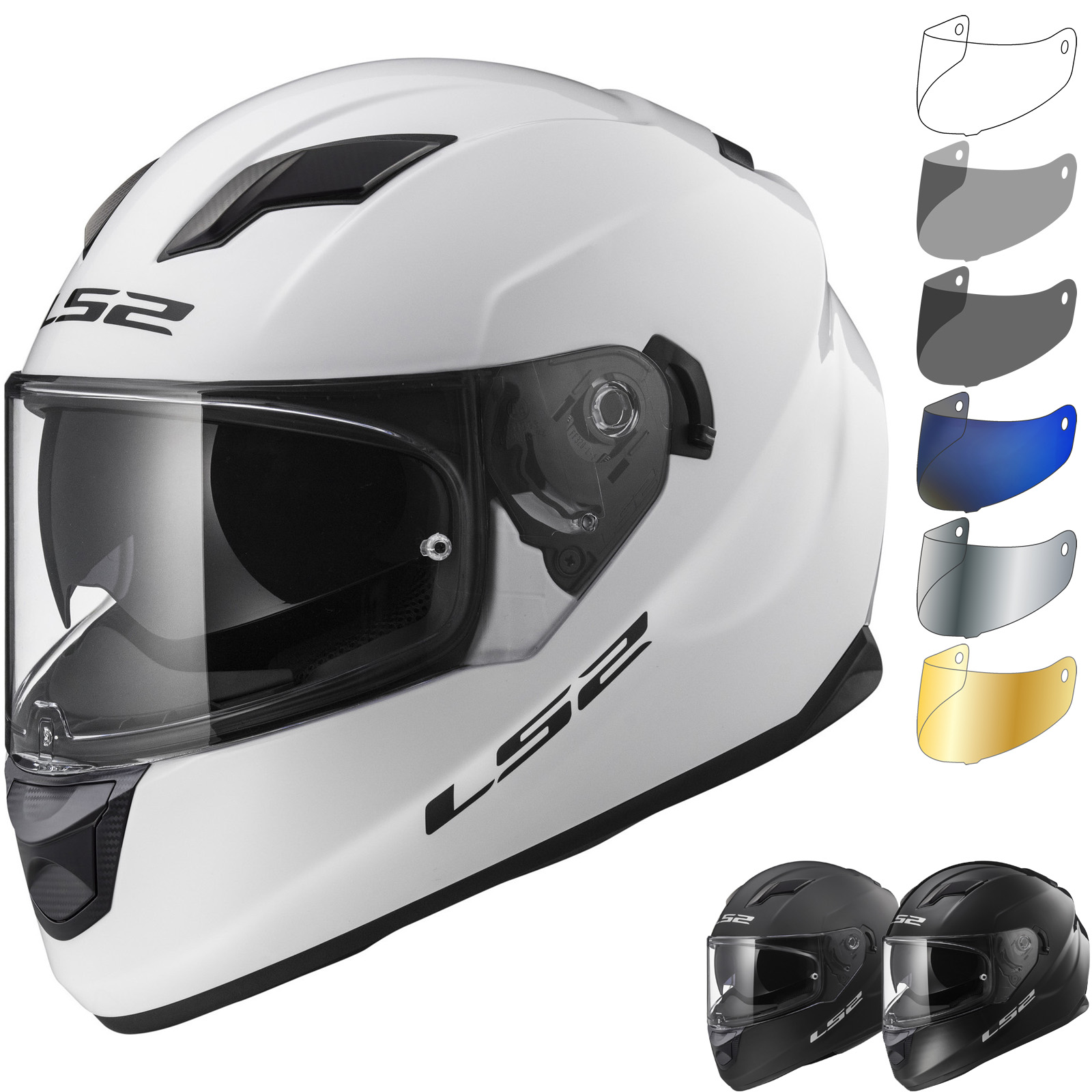 LS2 FF320 Stream Evo Solid Motorcycle Helmet & Visor - Full Face