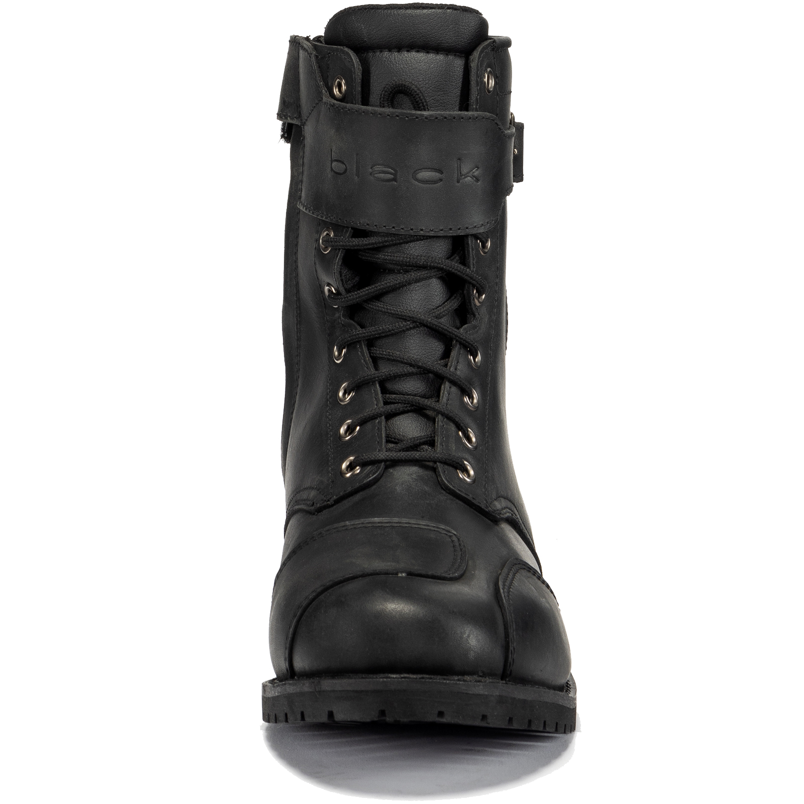 black leather motorbike boots