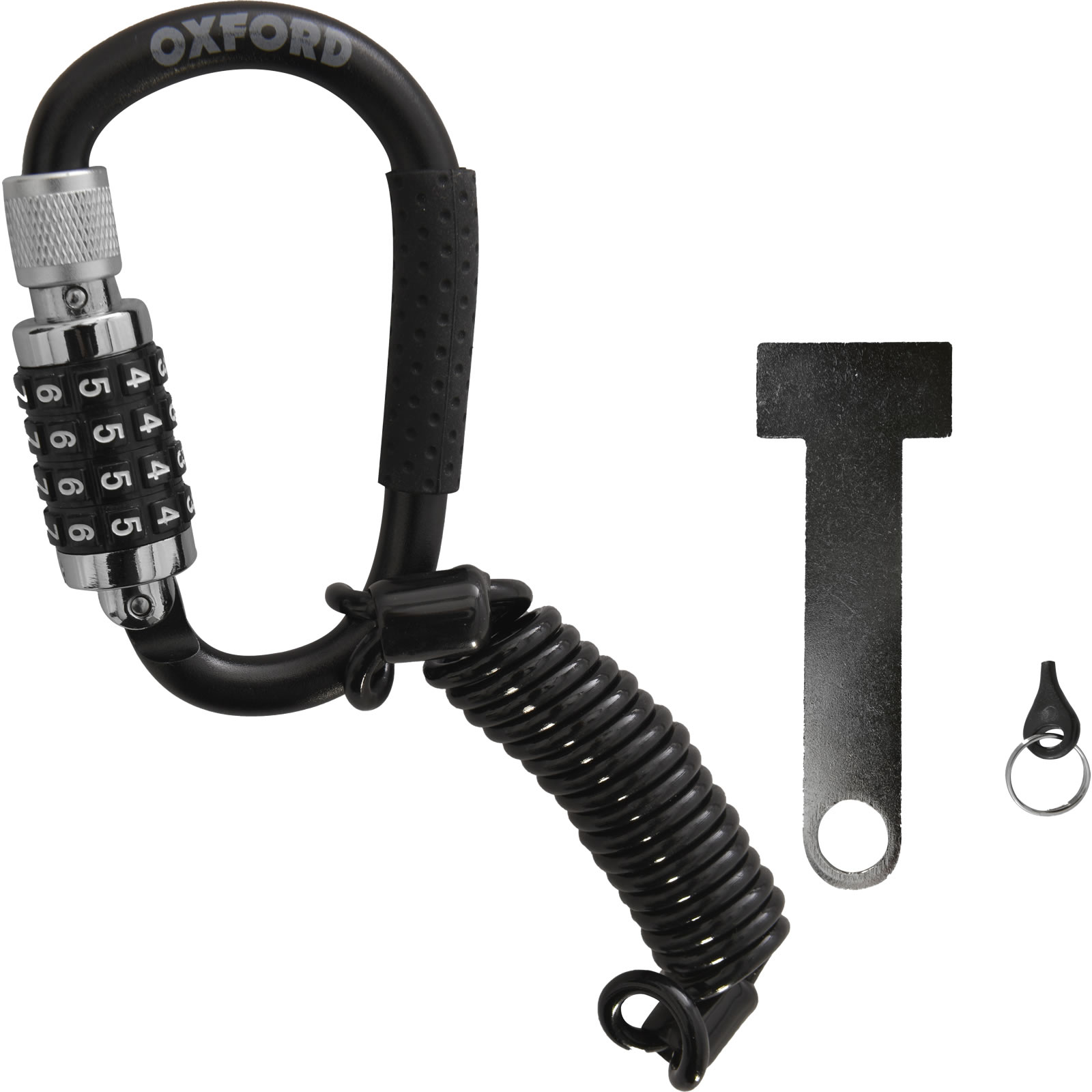 Oxford Lidlock Combination Carabiner Helmet Lock