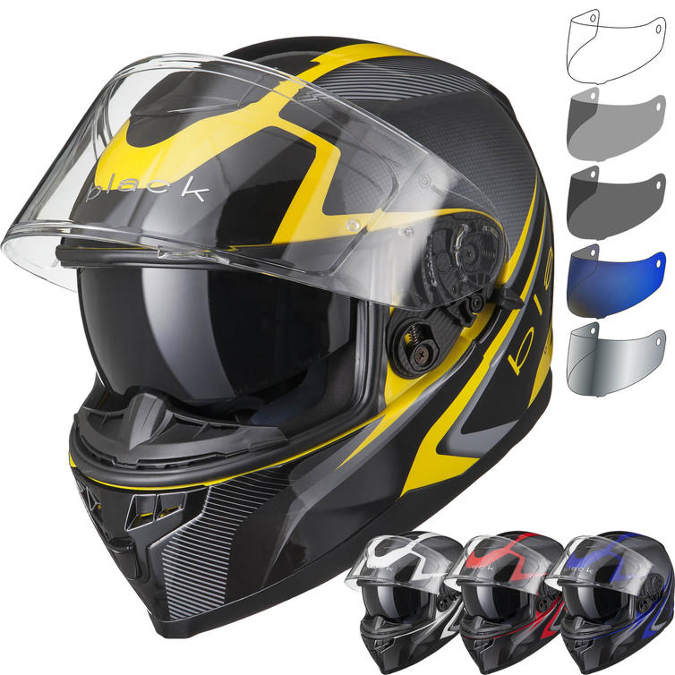 Black Titan SV Edge Motorcycle Helmet & Visor Full Face Helmets