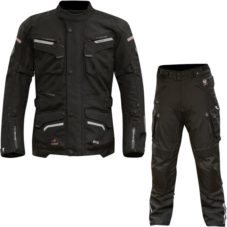 Merlin Lynx Outlast Airbag Ready Motorcycle Jacket & Trousers Black Kit