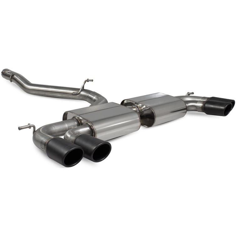 Scorpion Car Exhaust Cat-Back System Non-Resonated Non-Valved Black Ceramic Monaco - VW Golf R MK7.5 2017-2020