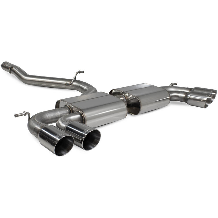 Scorpion Car Exhaust Cat-Back System Non-Resonated Non-Valved Polished Daytona - Volkswagen Golf R MK7.5 2017-2020