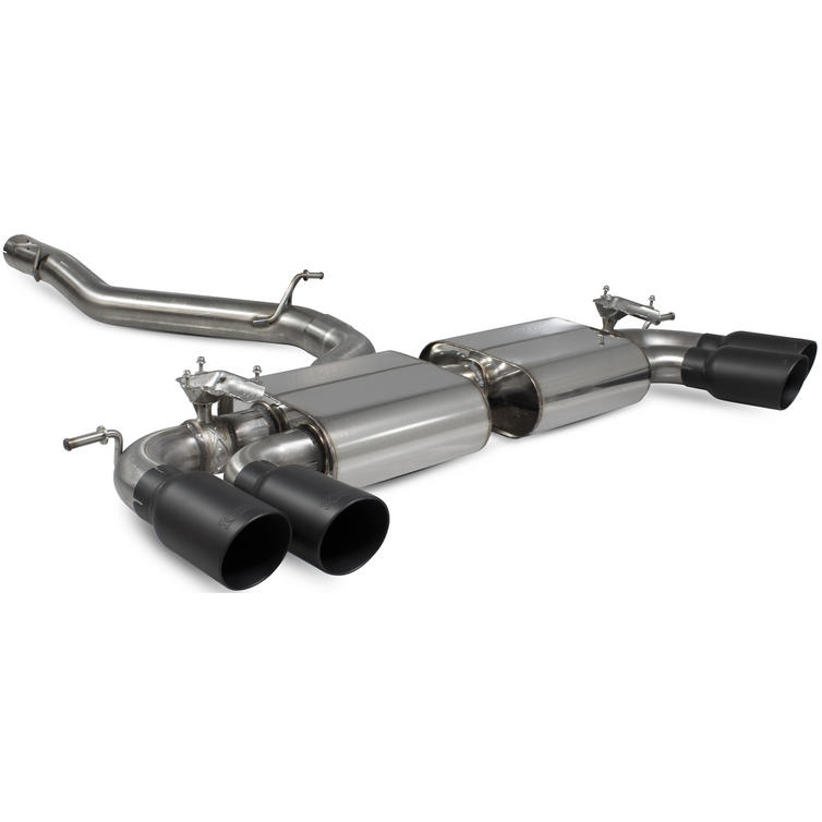 Scorpion Car Exhaust Cat-Back System Non-Resonated Electronic Valved Black Ceramic Daytona - VW Golf R MK7.5 2017 - 2020