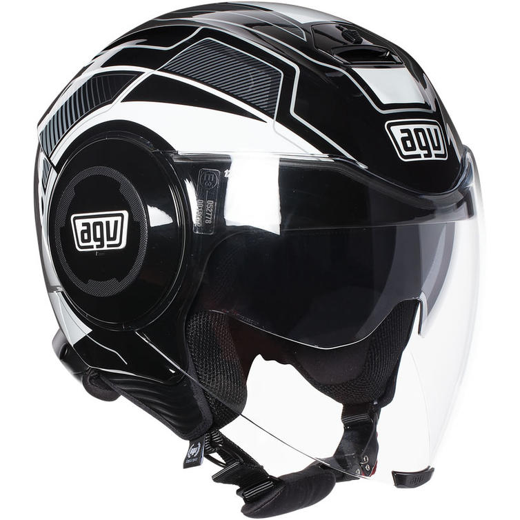 AGV Fluid Soho Open Face Motorcycle Helmet XS Black White - Secret Sale ...