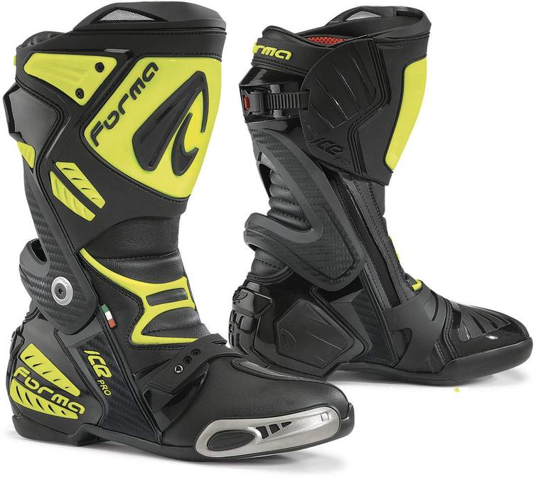 Forma Ice Pro Motorcycle Boots 46 Black Neon Yellow (UK 12)