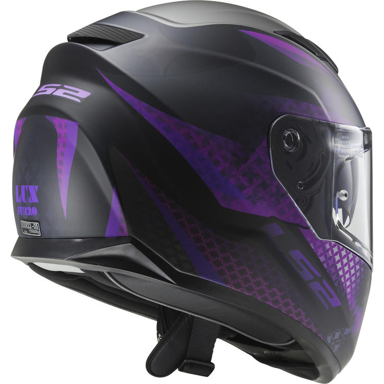 LS2 FF320 Stream Evo Lux Motorcycle Helmet XL Matt Black Pink Ladies