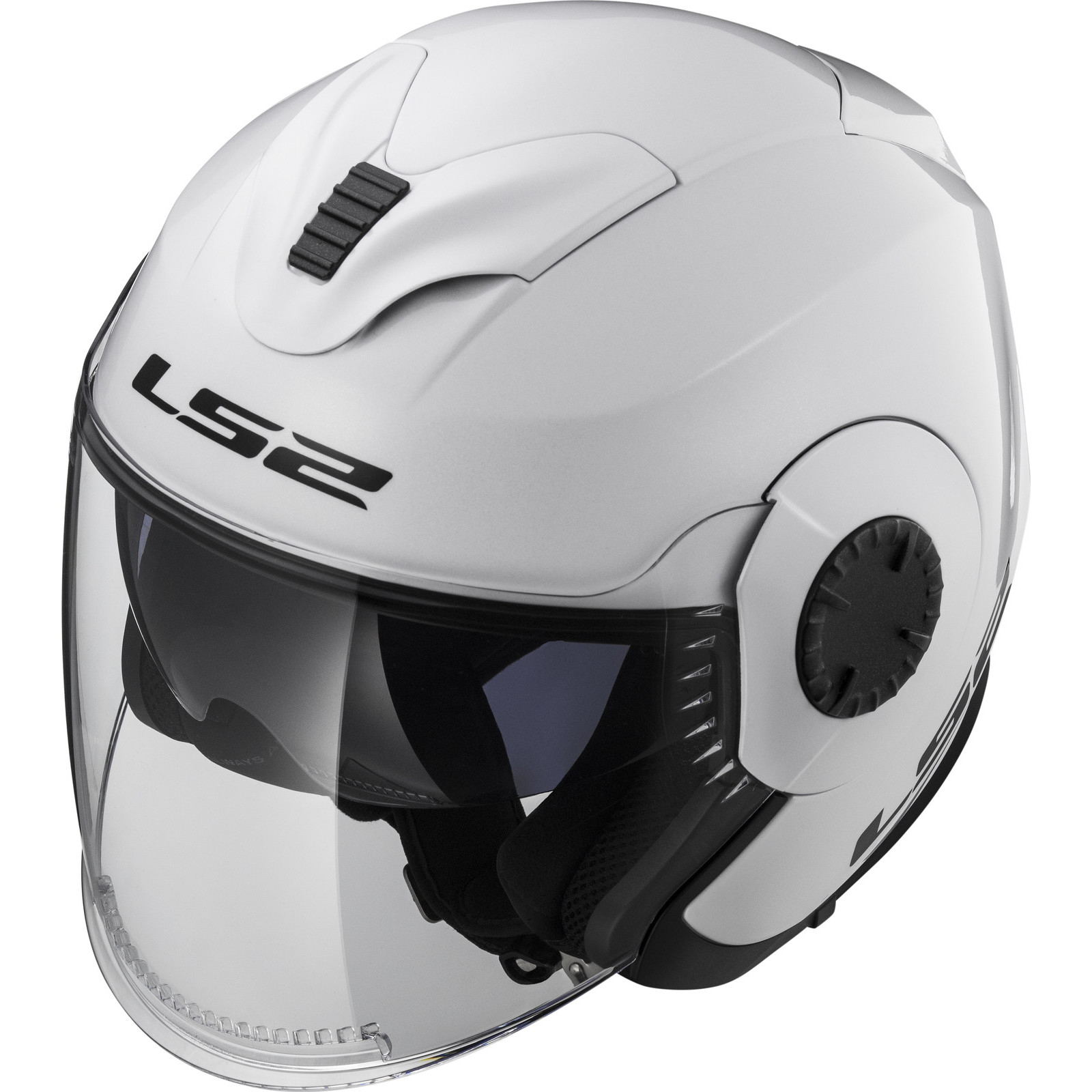 LS2 OF570 Verso Solid Open Face Motorcycle Helmet XS White Secret