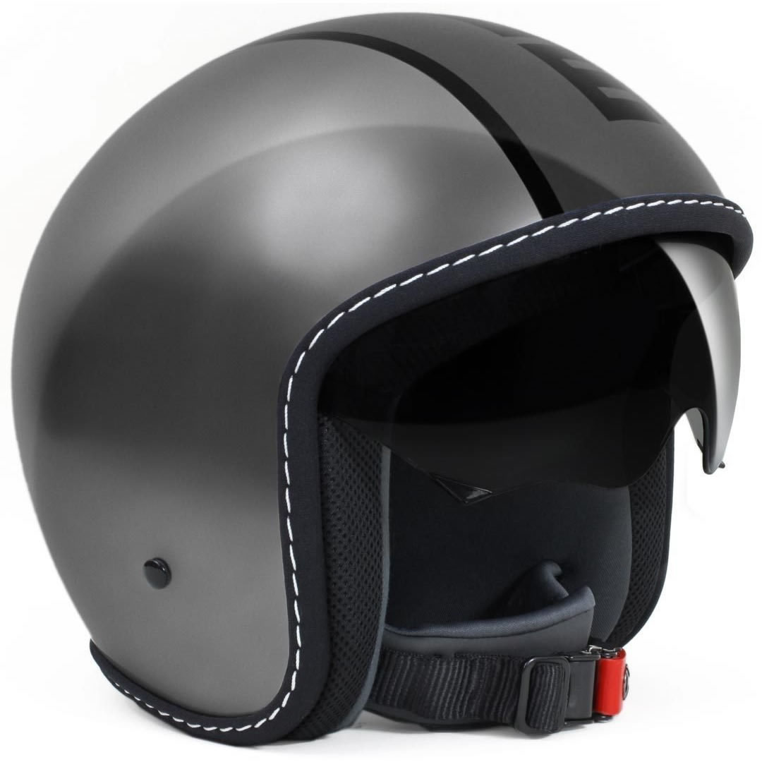 Momo Design Blade OpenFace Motorcycle Helmet XL Glossy Metal Grey