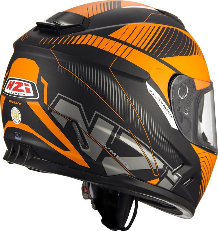 NZI Symbio 2 Indy Motorcycle Helmet S Black Orange Full Face Helmets