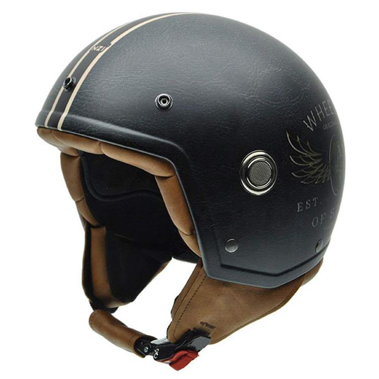 NZI Tonup Steel Wheels Open Face Motorcycle Helmet L 58cm Black