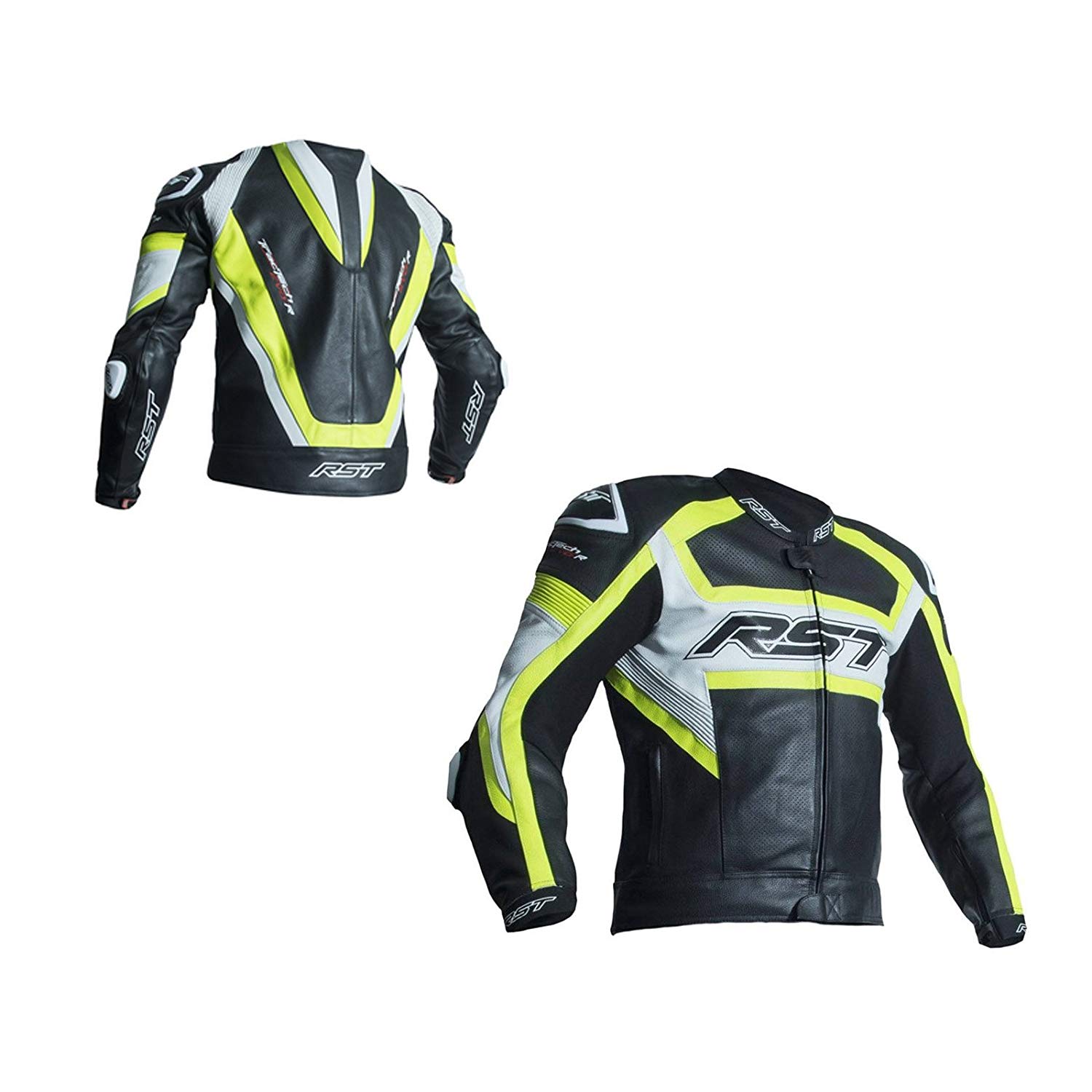 Rst Trachtech Evo R Leather Motorcycle Jacket Uk 46 Yellow