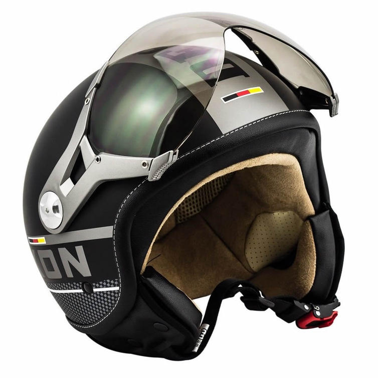 SOXON SP-325-PLUS Open Face Motorcycle Helmet S Black