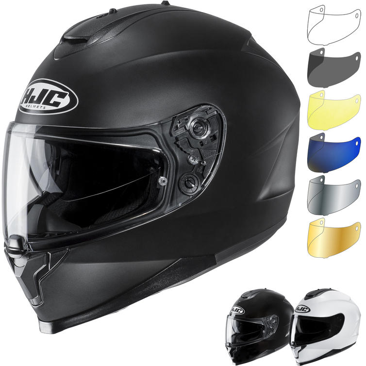 HJC C70 Plain Motorcycle Helmet & Visor Full Face Helmets