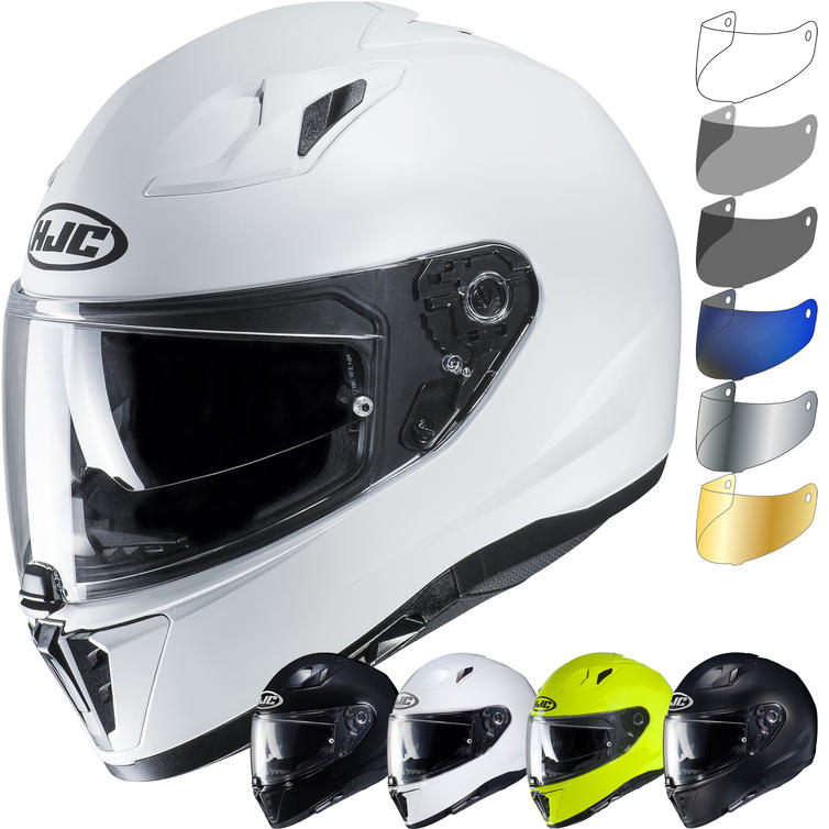 HJC I70 Plain Motorcycle Helmet & Visor Full Face Helmets