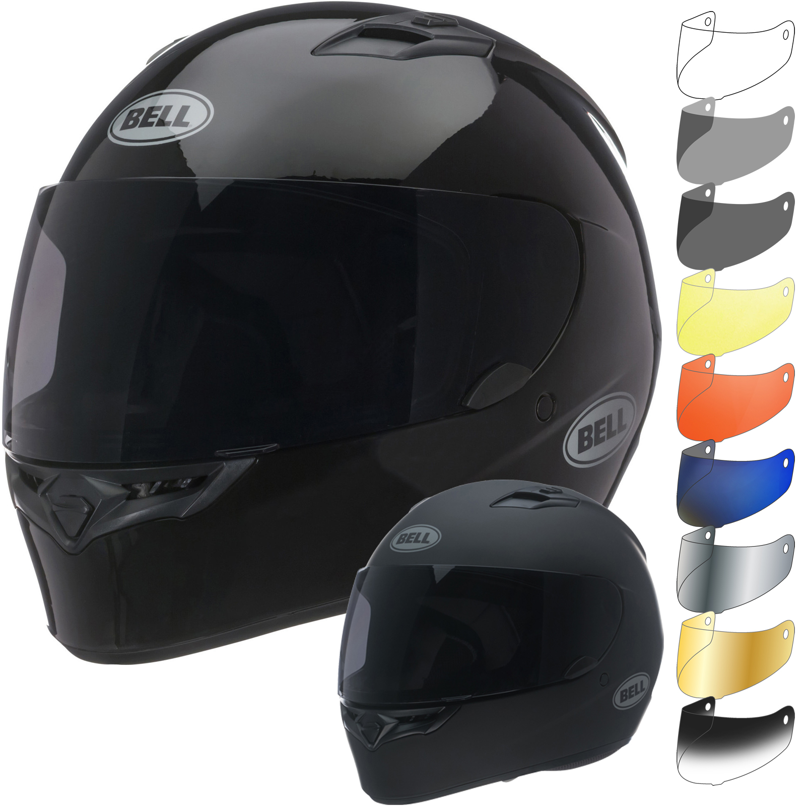 Bell Qualifier Solid Motorcycle Helmet & Visor Full Face Helmets