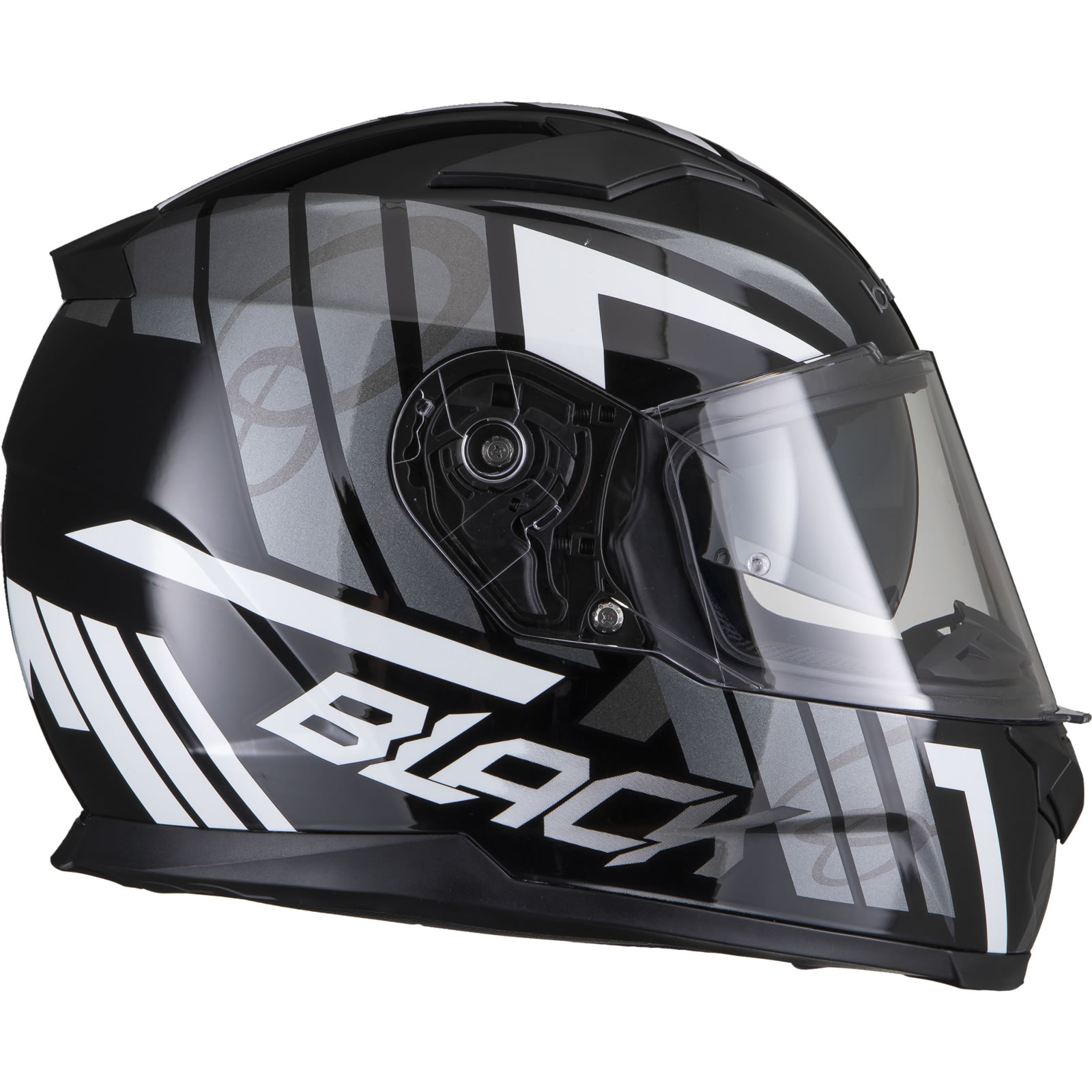 Black Apex Triple Full Face Motorcycle Helmet With Inner Sun Visor - Picture 35 of 36