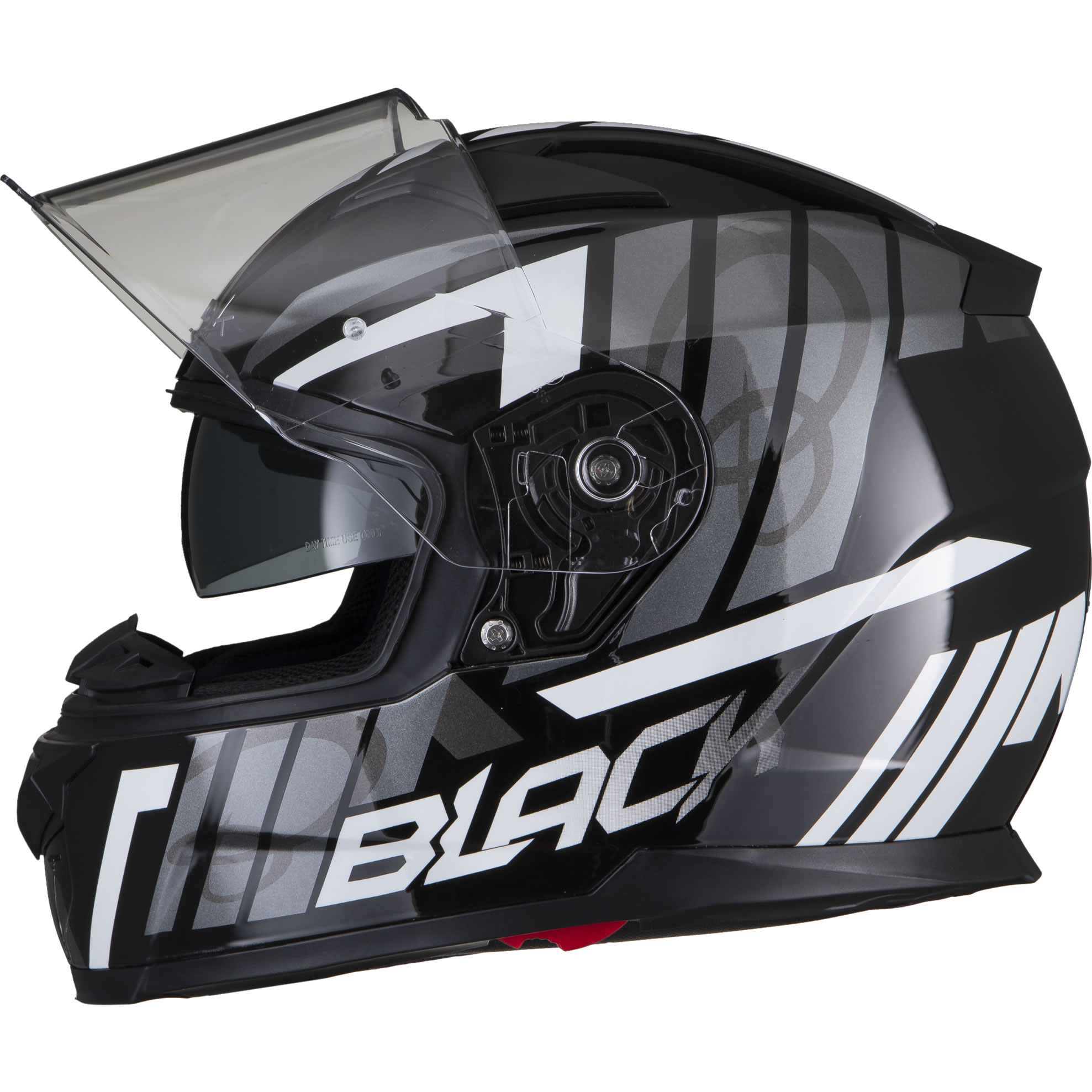 Black Apex Triple Full Face Motorcycle Helmet With Inner Sun Visor - Picture 31 of 36