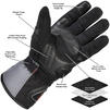 Black Voyage Waterproof Leather Motorcycle Gloves Thumbnail 3