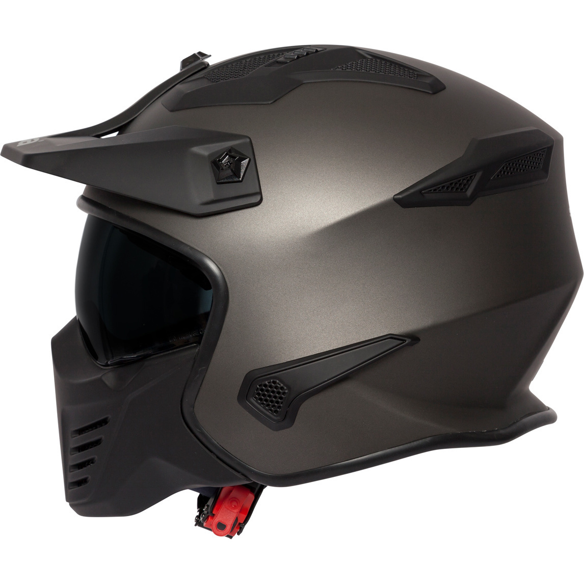 Spada Storm Plain Open Face Motorcycle Helmet & Visor With Removable