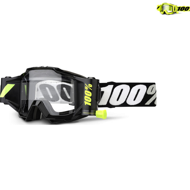 100% Accuri Forecast Clear Roll-Off Motocross Goggles