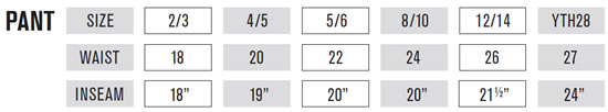 Oneal Pants Size Guide