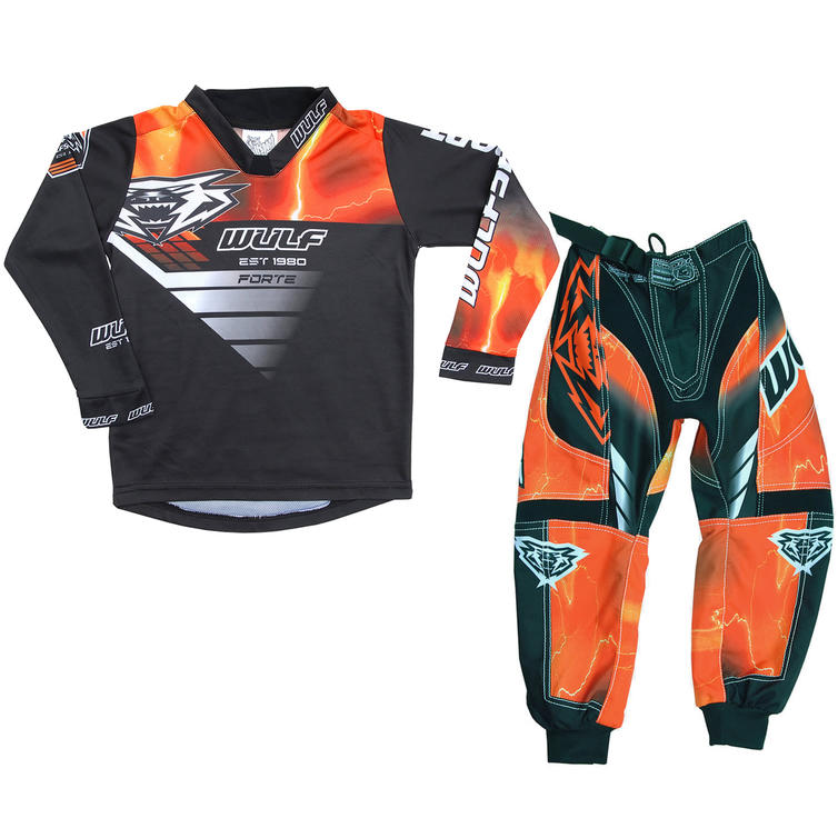 Wulf Forte Cub Kids Motocross Jersey & Pants Orange Kit