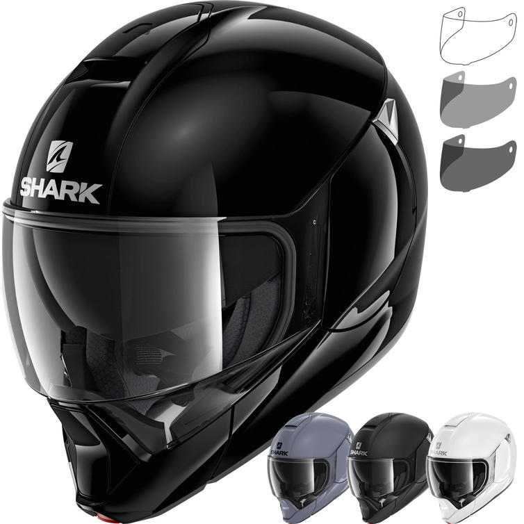 Shark EvoJet Blank Flip Front Motorcycle Helmet & Visor