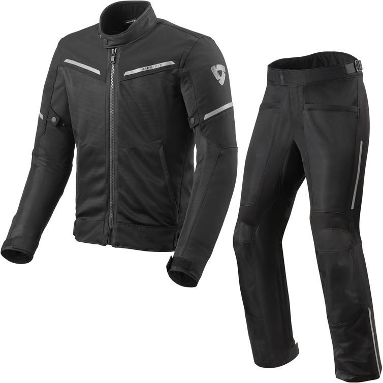 Rev It Airwave 3 Motorcycle Jacket & Trousers Black Kit