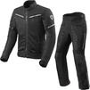 Rev It Airwave 3 Motorcycle Jacket & Trousers Black Kit Thumbnail 1