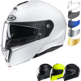 HJC I90 Plain Flip Front Motorcycle Helmet & Visor