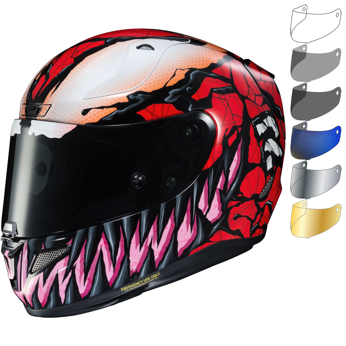 HJC RPHA 11 Carnage Marvel Motorcycle Helmet & Visor Full Face
