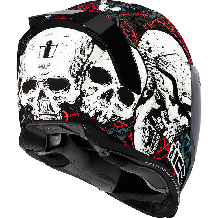 Icon Airflite Skull 18 Motorcycle Helmet & Visor Full Face Helmets