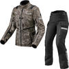 Rev It Sand 4 H2O Ladies Motorcycle Jacket & Trousers Camo Brown Black Kit Thumbnail 3