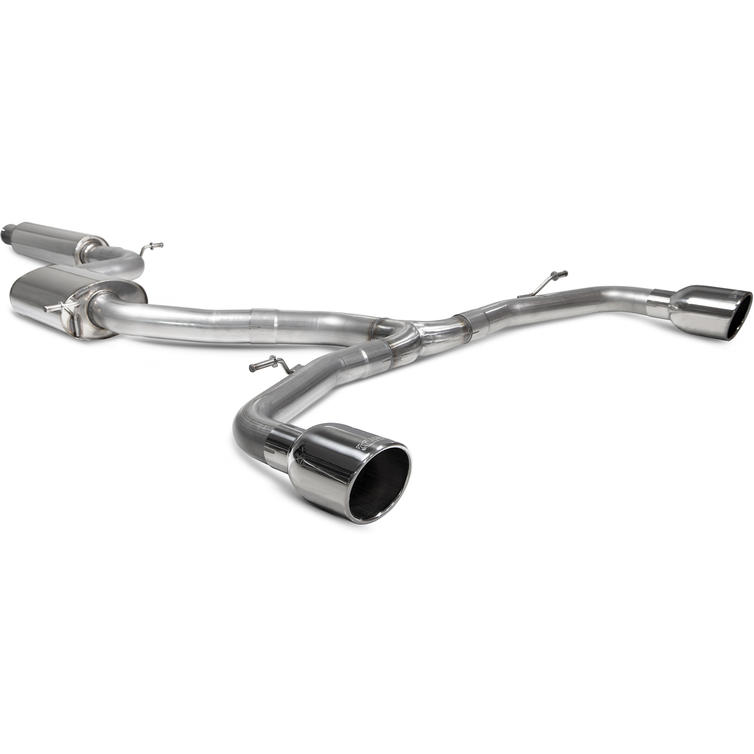 Scorpion Car Exhaust GPF-Back System (Resonated) Polished Indy - VW Golf MK8 GTI 2020 - 2021