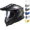 LS2 MX701 Explorer Carbon Solid Dual Sport Motorcycle Helmet & Visor Thumbnail 1