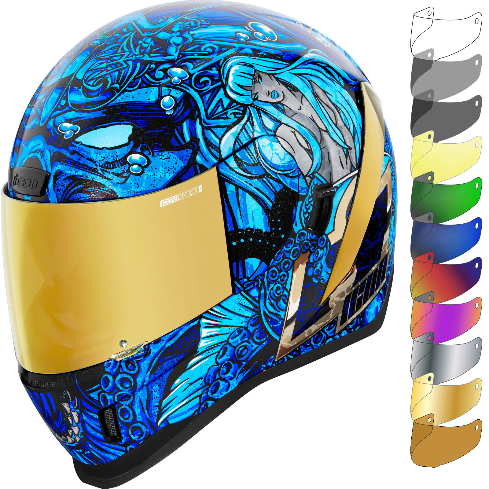 Icon Airform Ships Company Motorcycle Helmet & Visor Full Face