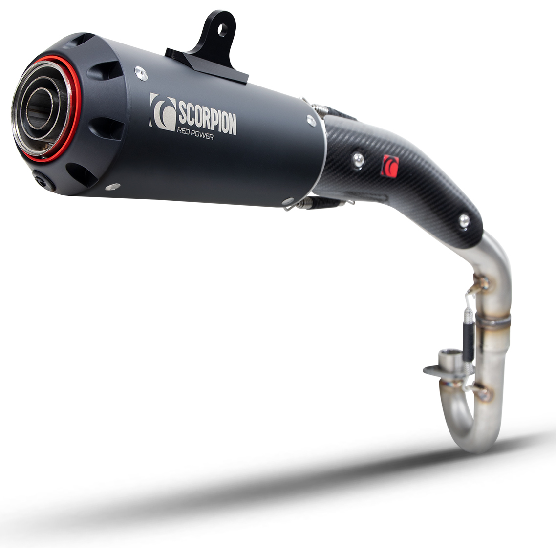 Scorpion Red Power Black Ceramic Oval Exhaust Honda Monkey 125 2018