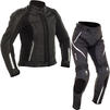 Richa Nikki Ladies Leather Motorcycle Jacket & Trousers Black White Kit Thumbnail 1