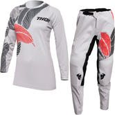 Thor Sector Urth 2022 Ladies Motocross Jersey & Pants Light Grey Kit