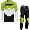 Thor Sector Chev 2022 Youth Motocross Jersey & Pants Black Green Kit Thumbnail 1