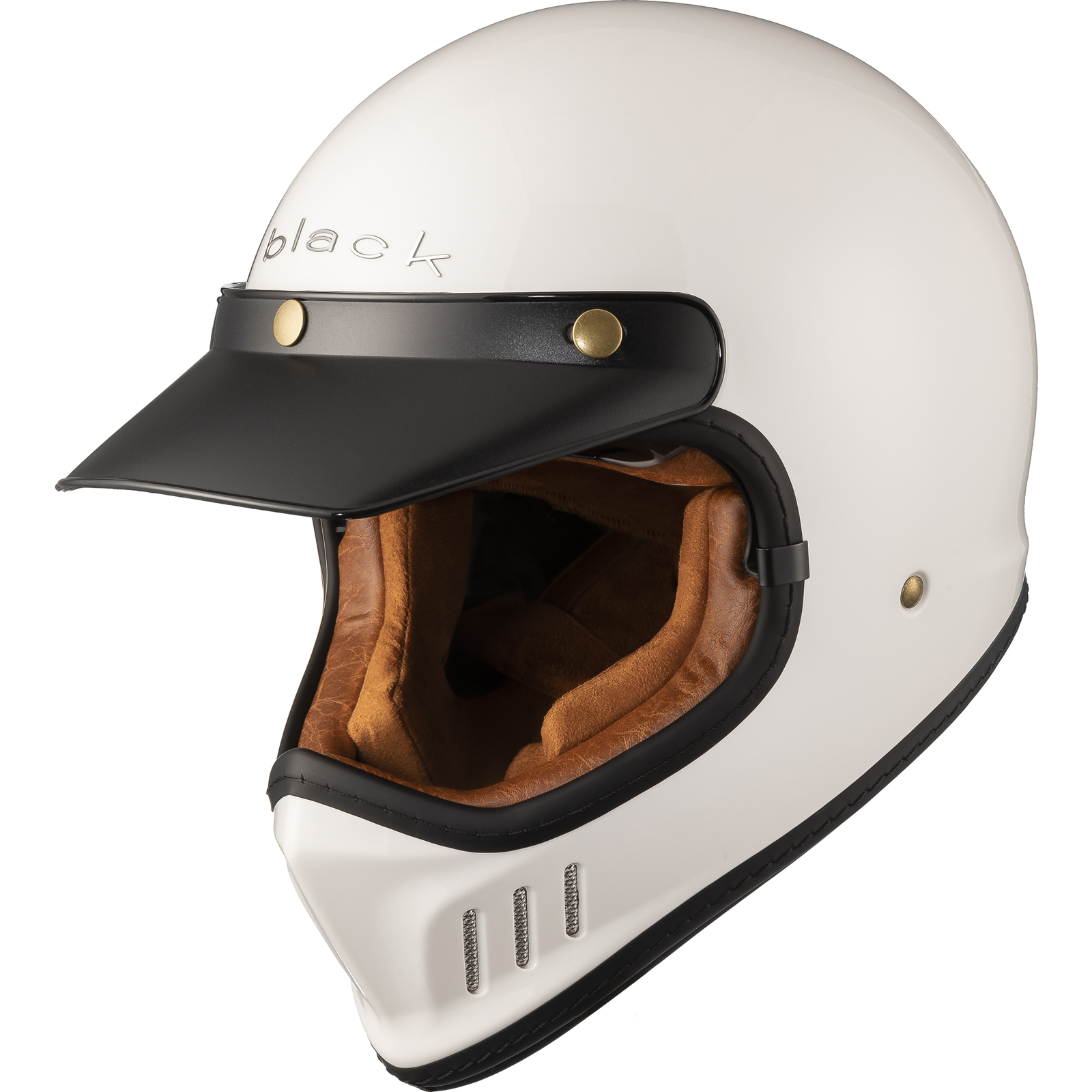 Black Royale Solid Retro Full Face Motorcycle Helmet Rider Gear - Picture 26 of 60