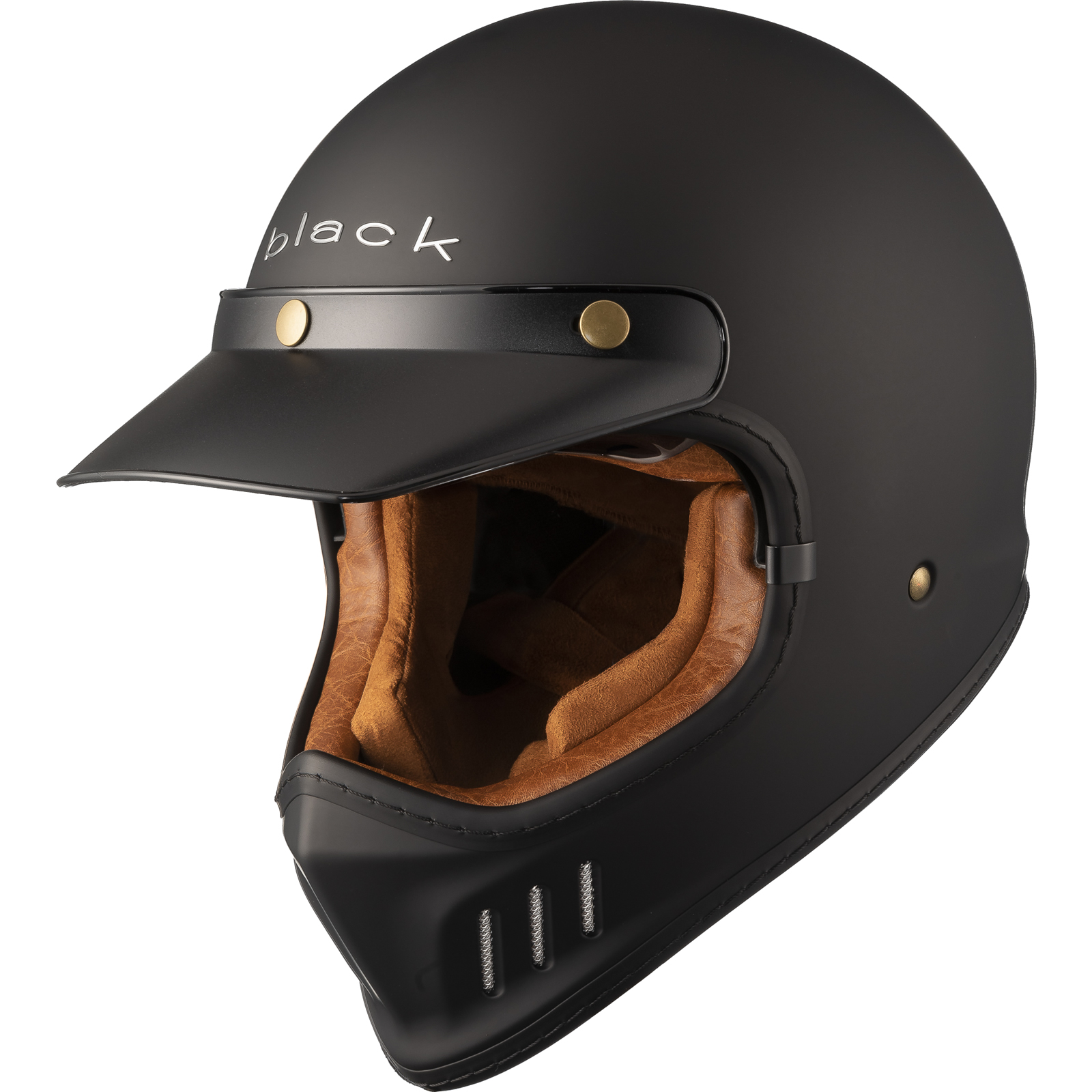 Black Royale Solid Retro Full Face Motorcycle Helmet Rider Gear - Picture 38 of 60