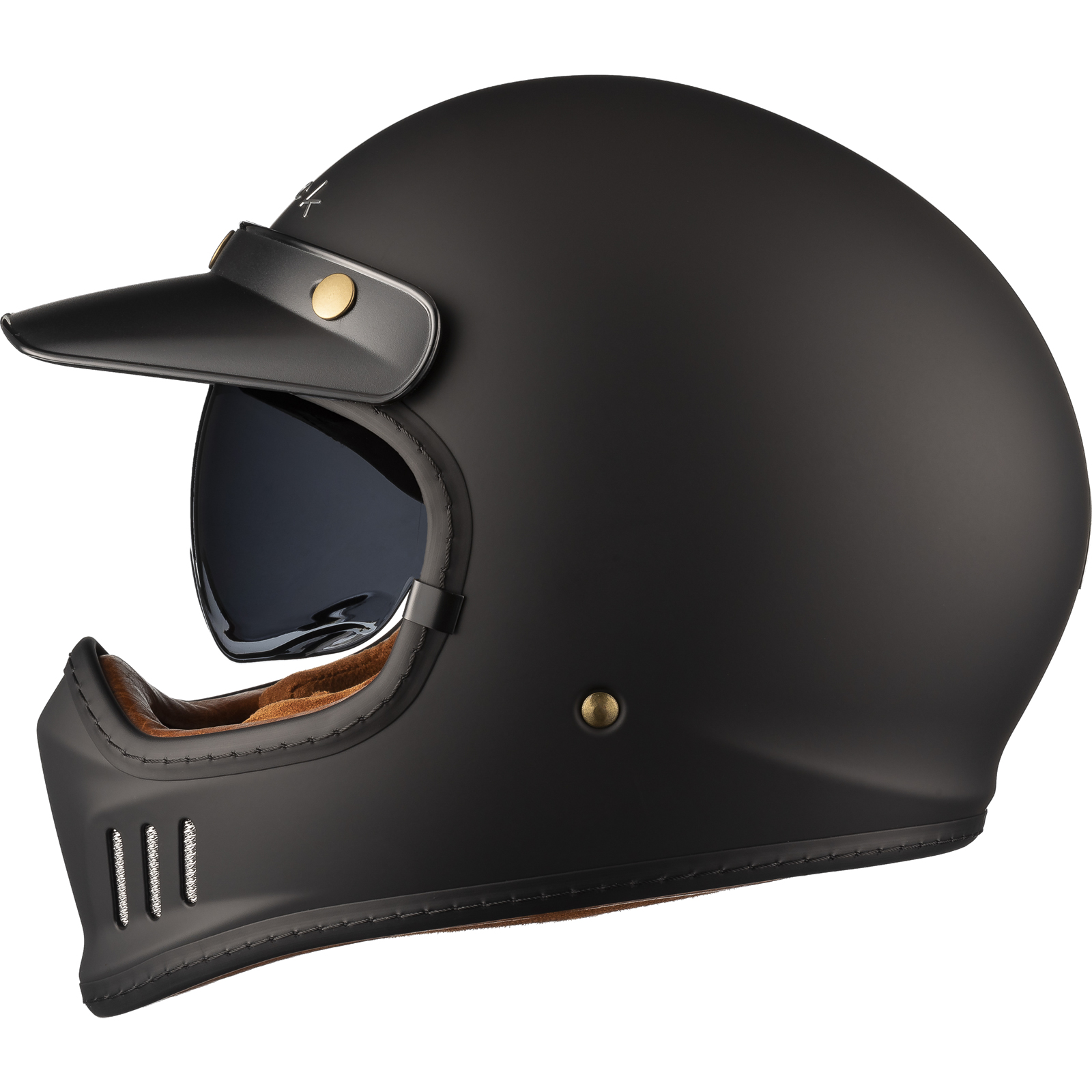 Black Royale Solid Retro Full Face Motorcycle Helmet Rider Gear - Picture 39 of 60