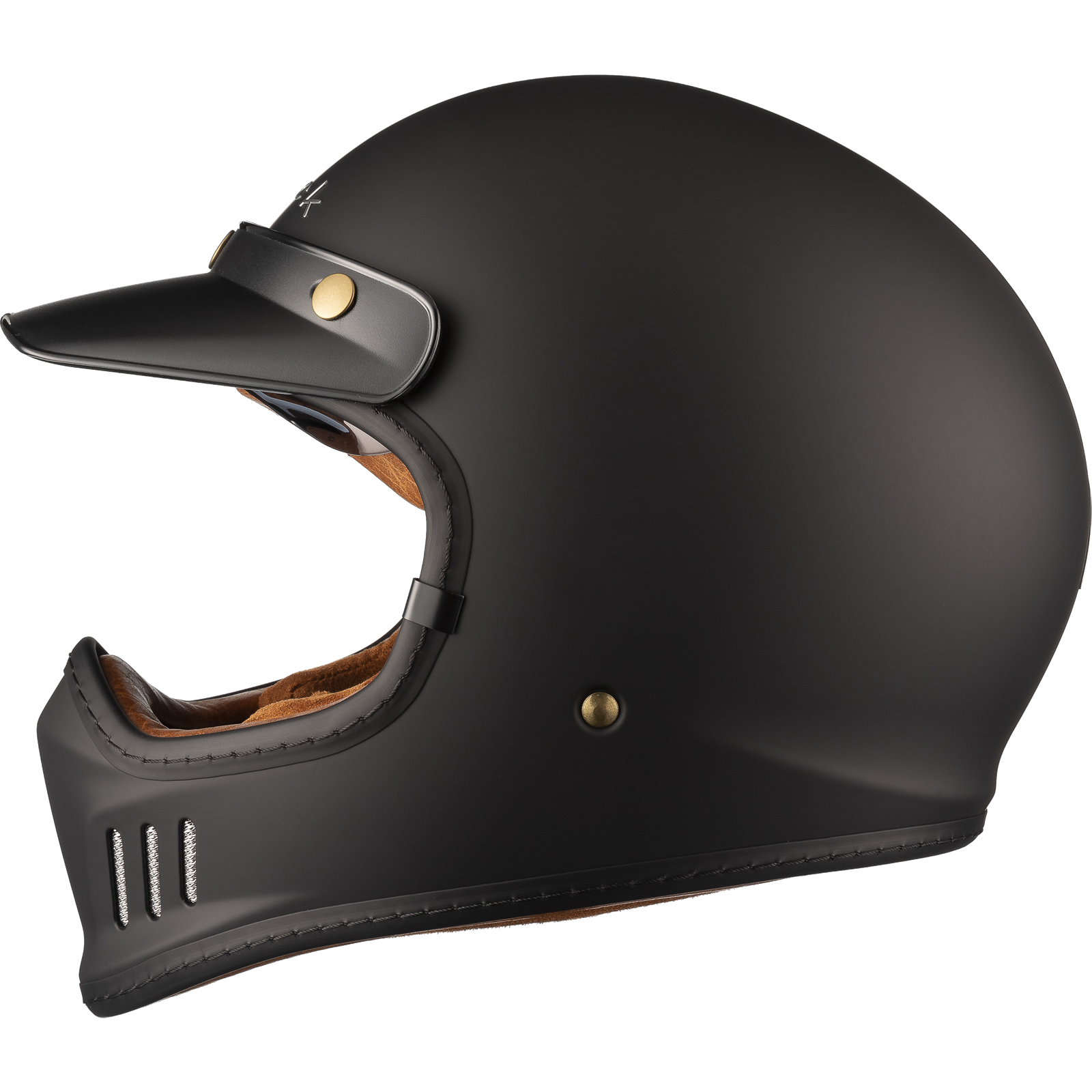 Black Royale Solid Retro Full Face Motorcycle Helmet Rider Gear - Picture 40 of 60