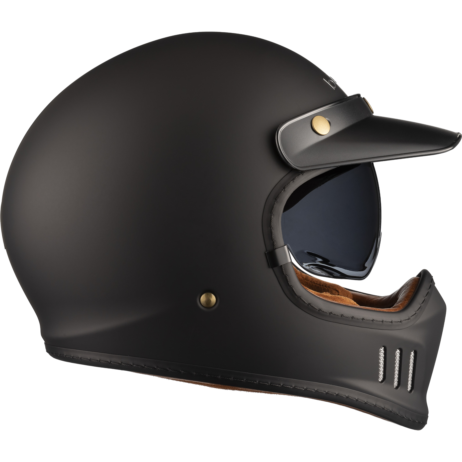 Black Royale Solid Retro Full Face Motorcycle Helmet Rider Gear - Picture 47 of 60