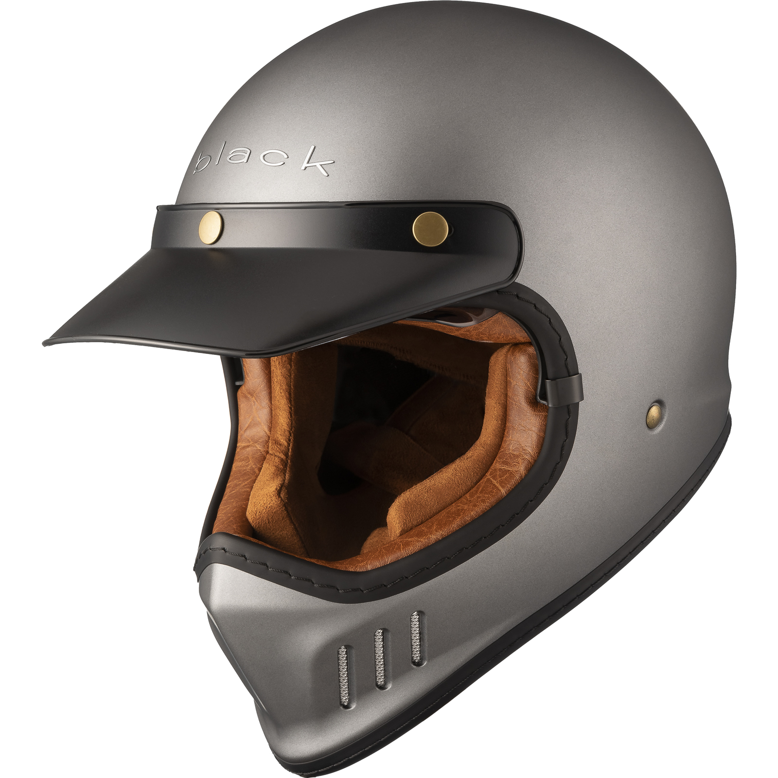 Black Royale Solid Retro Full Face Motorcycle Helmet Rider Gear - Picture 50 of 60