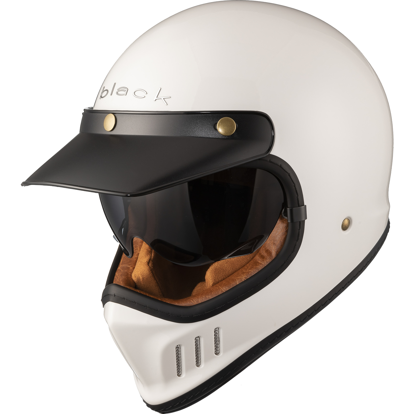 Black Royale Solid Retro Motorcycle Helmet With Additional Visor - Picture 17 of 48