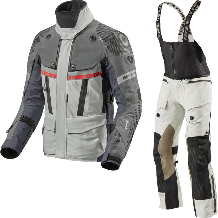 Rev It Dominator 3 GTX Motorcycle Jacket & Trousers Silver Blue Black Kit